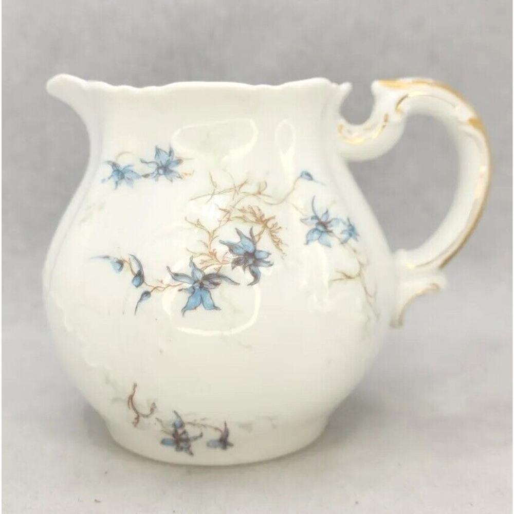 Vintage Haviland‎ Cream Pitcher 4.25" Blue Floral U208